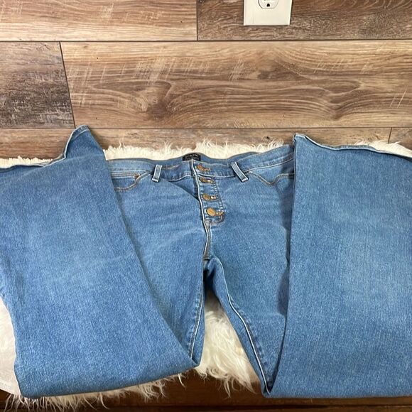 J Crew Full-Length Flare Leg 5 Button Stretch Jeans 30 Size 10 Blue - Picture 9 of 13